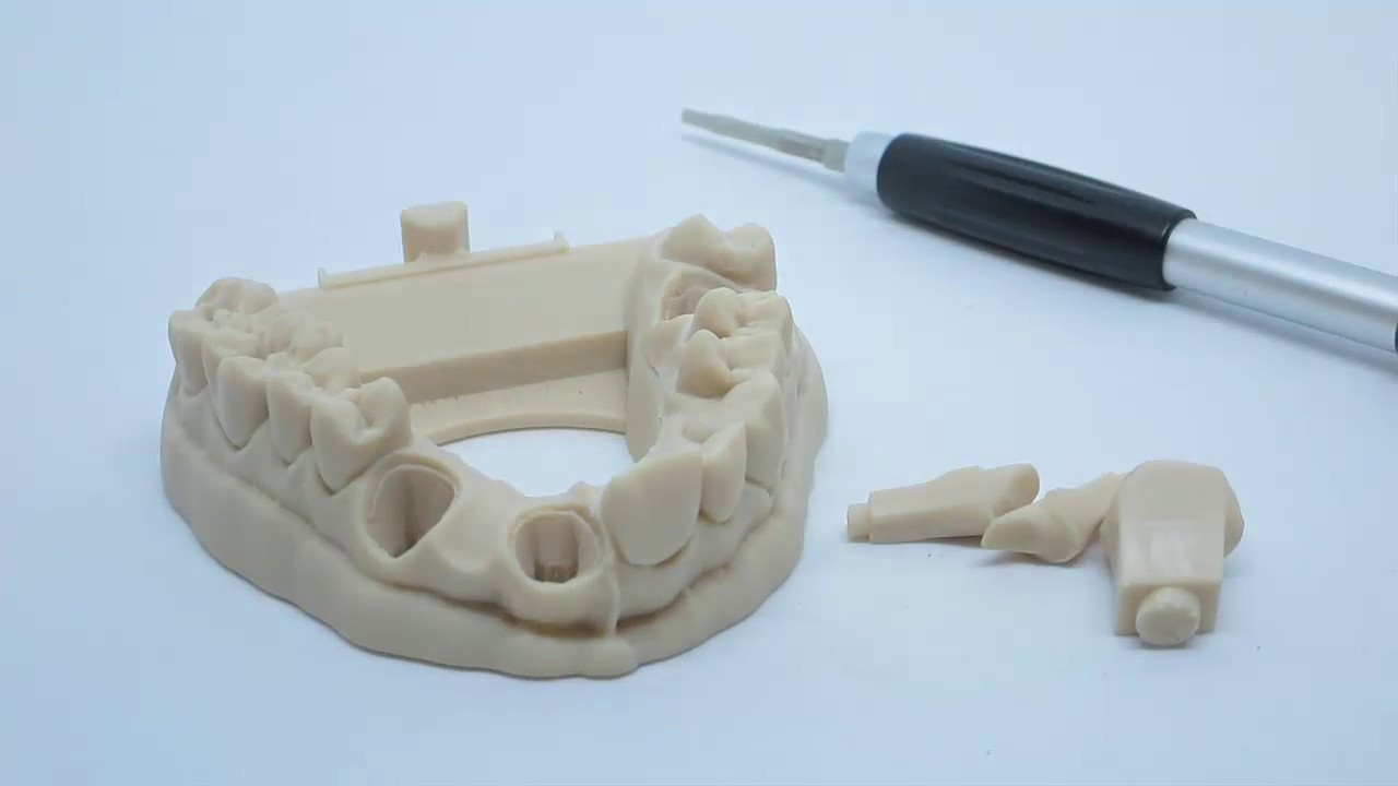 Asiga DentaMODEL with precise fitting removable dies.